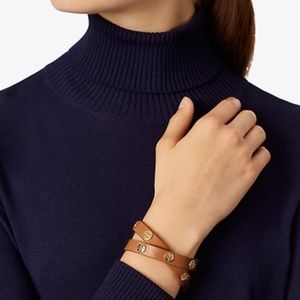 TORY BURCH leather wrap bracelet